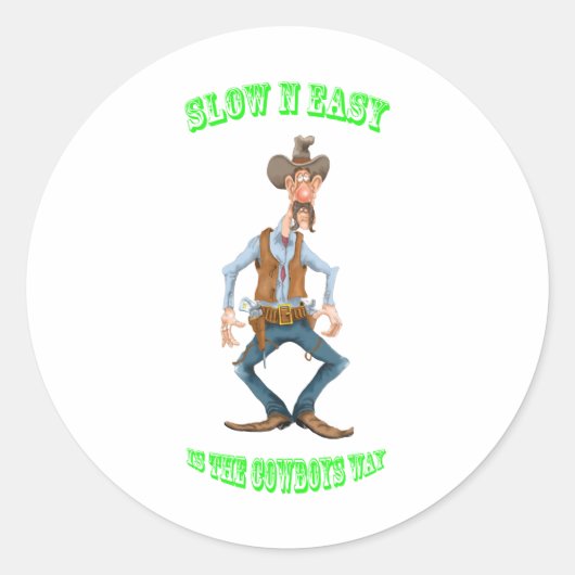 De cowboys ronde sticker (Voorkant)