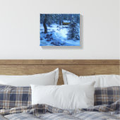 De "Cozy Cabin in the Snow"-galerij met de afwerki Canvas Afdruk (Insitu (Slaapkamer))