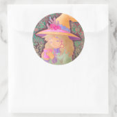 De Cozy Heks Ronde Sticker (Tas)