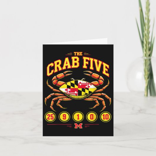 De Crab Five Crab vlag van Maryland Kaart (Voorkant)