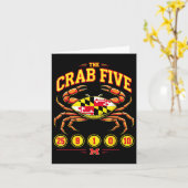 De Crab Five Crab vlag van Maryland Kaart (Gele Bloem)