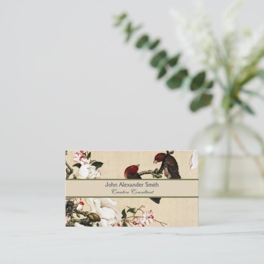 De Crabapple en Magnolia Fine Art Visitekaartje (Staand voorkant)