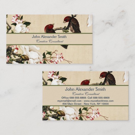 De Crabapple en Magnolia Fine Art Visitekaartje (Voorkant / Achterkant)