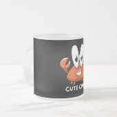 De Crabtastic Cutie. Matglas Koffiemok (Voorkant links)