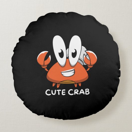 De Crabtastic Cutie. Rond Kussen (Voorkant)