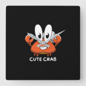 De Crabtastic Cutie. Vierkante Klok (Voorkant)