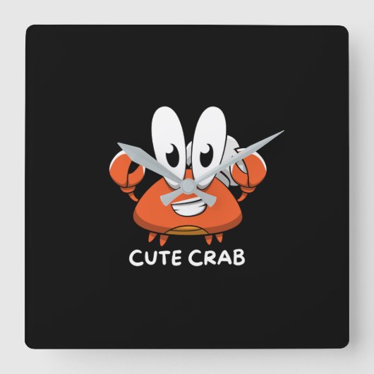 De Crabtastic Cutie. Vierkante Klok (Voorkant)