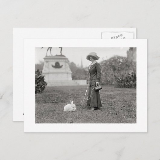 De Crazy Bunny Lady Briefkaart (Voorkant / Achterkant)