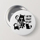 De Crazy Cat Lady Button (Voorkant /achterkant)