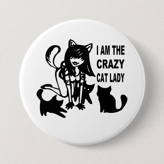 De Crazy Cat Lady Button (Voorkant)