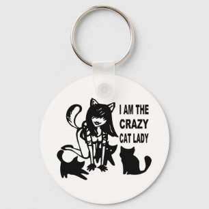 De Crazy Cat Lady Sleutelhanger