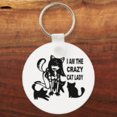 De Crazy Cat Lady Sleutelhanger (Voorkant)