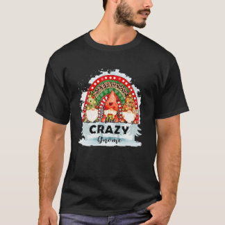De Crazy Gnome Matching met Kerstregenboogluipaard T-shirt