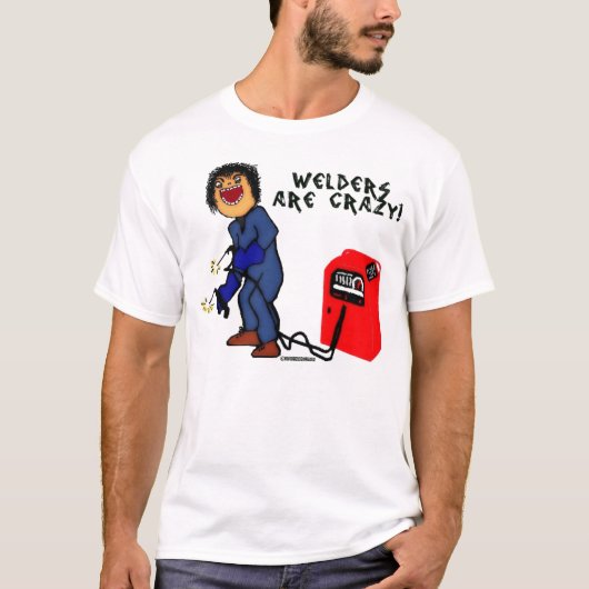De Crazy Welder Cartoon T-shirt (Voorkant)