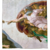 De creatie van Adam (detail), Michelangelo Douchegordijn (Voorkant)
