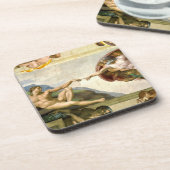 De creatie van Adam door Michelangelo Fine Art Bier Onderzetter (Linkerzijde)