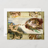 De creatie van Adam door Michelangelo Fine Art Briefkaart (Voorkant / Achterkant)