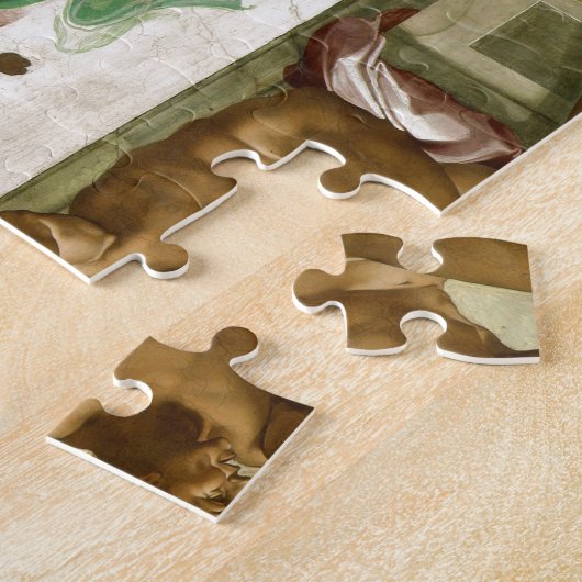 De creatie van Adam door Michelangelo Fine Art Legpuzzel (Zijkant)