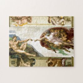 De creatie van Adam door Michelangelo Fine Art Legpuzzel