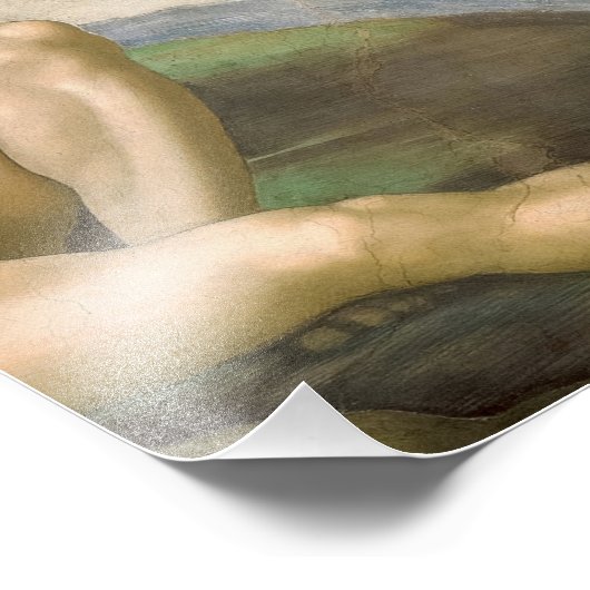 De creatie van Adam door Michelangelo Foto Afdruk (Hoek)