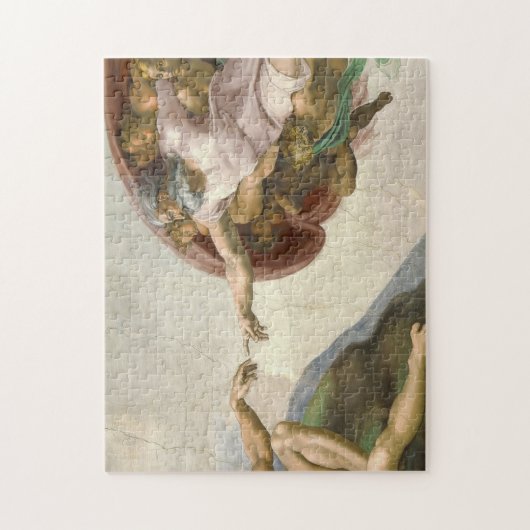 De creatie van Adam door Michelangelo Legpuzzel (Verticaal)