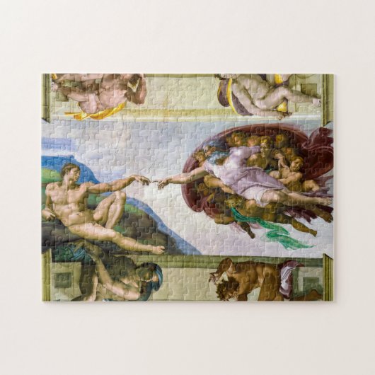 De creatie van Adam door Michelangelo Legpuzzel (Horizontaal)