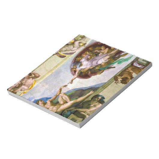 De creatie van Adam door Michelangelo Notitieblok (Linkerzijde)