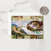 De creatie van Adam door Michelangelo Notitiekaartje (Voorkant / Achterkant in situ)