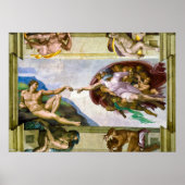 De creatie van Adam door Michelangelo Poster (Voorkant)