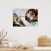 De creatie van Adam door Michelangelo Poster (Keuken)