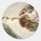 De creatie van Adam door Michelangelo Ronde Sticker (Voorkant)