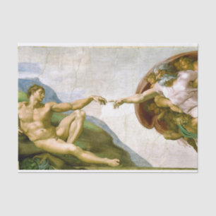 De creatie van Adam door Michelangelo Tissuepapier