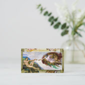 De creatie van Adam door Michelangelo Visitekaartje (Staand voorkant)