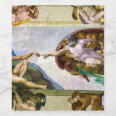 De creatie van Adam door Michelangelo Wijn Etiket (Enkel label)