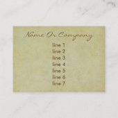 De creatie van Adam door olifant Visitekaartje (Achterkant)