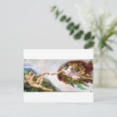 De creatie van Adam, Michelangelo, 1508-1512 Briefkaart (Staand voorkant)