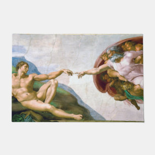De creatie van Adam, Michelangelo, 1508-1512 Deurmat