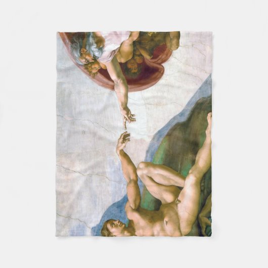 De creatie van Adam, Michelangelo, 1508-1512 Fleece Deken (Voorkant)