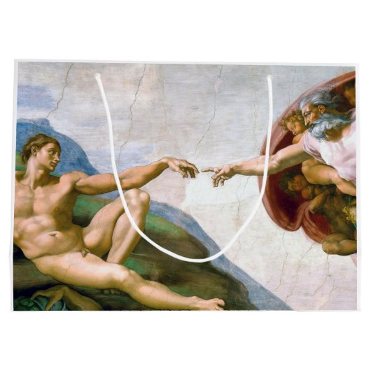 De creatie van Adam, Michelangelo, 1508-1512 Groot Cadeauzakje (Achterkant)