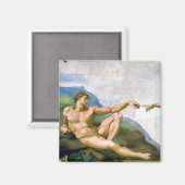 De creatie van Adam, Michelangelo, 1508-1512 Magneet (Voorkant / Achterkant)