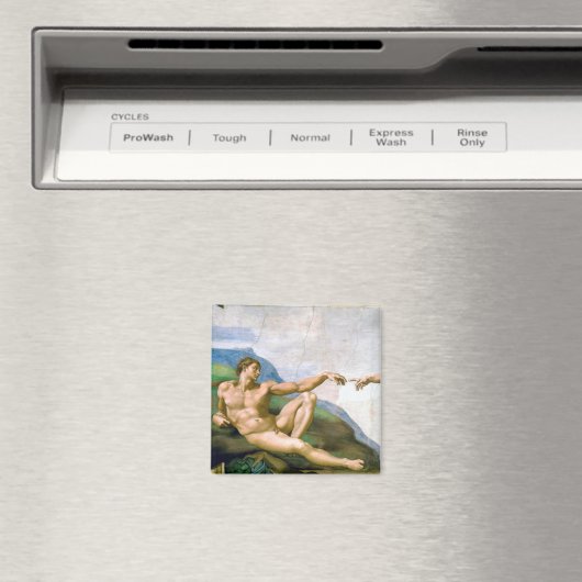 De creatie van Adam, Michelangelo, 1508-1512 Magneet (Insitu (Vaatwasser))