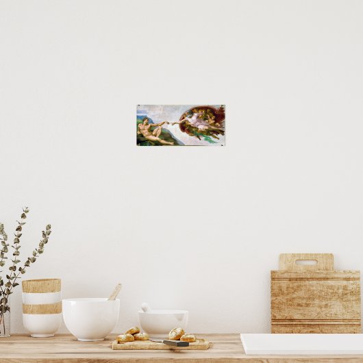 De creatie van Adam, Michelangelo, 1508-1512 Poster (Keuken)