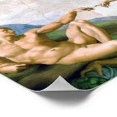De creatie van Adam, Michelangelo, 1508-1512 Poster (Hoek)