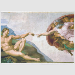 De creatie van Adam, Michelangelo, 1508-1512 Tissuepapier
