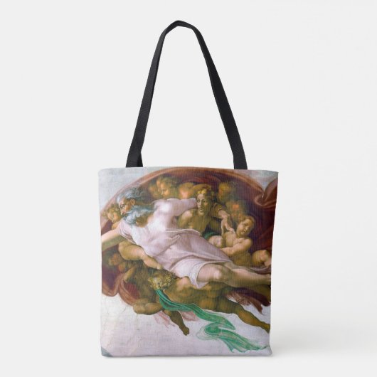 De creatie van Adam, Michelangelo, 1508-1512 Tote Bag (Achterkant)
