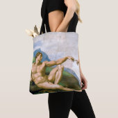 De creatie van Adam, Michelangelo, 1508-1512 Tote Bag (Dichtbij)