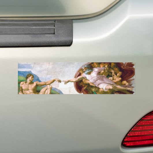De creatie van Adam, Michelangelo Bumpersticker (Op auto)