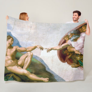 De creatie van Adam, Michelangelo Fleece Deken
