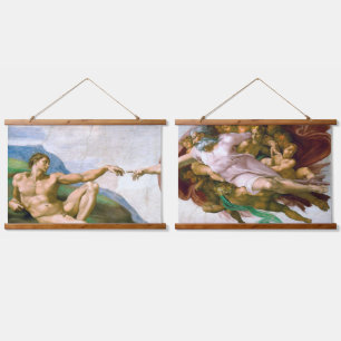 De creatie van Adam, Michelangelo Hangend Wandkleed
