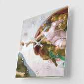 De creatie van Adam, Michelangelo Vierkante Klok (Hoek)